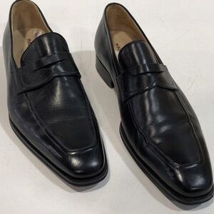 Magnanni Black Leather Men’s Penny Loafers Size 9M